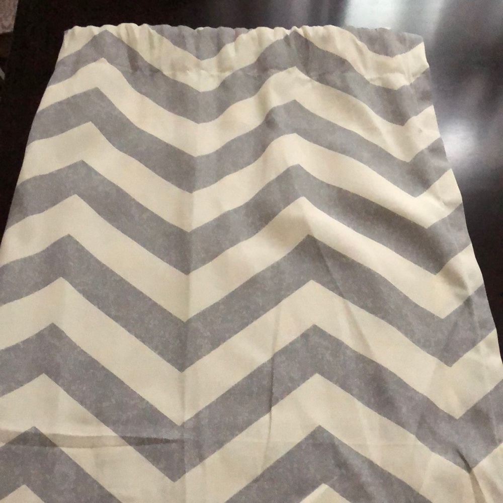 Cream and grey chevron curtains